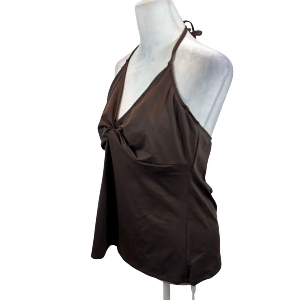Brand new with Tags Talbots Brown Halter Style Underwire Swim Bikini Top Size 16